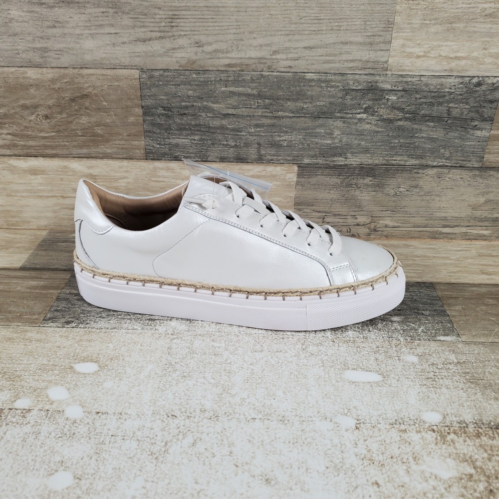 Diba True Em Belish Womens Shoes Sz 10 M White Leather Casual Lace Up Sneakers